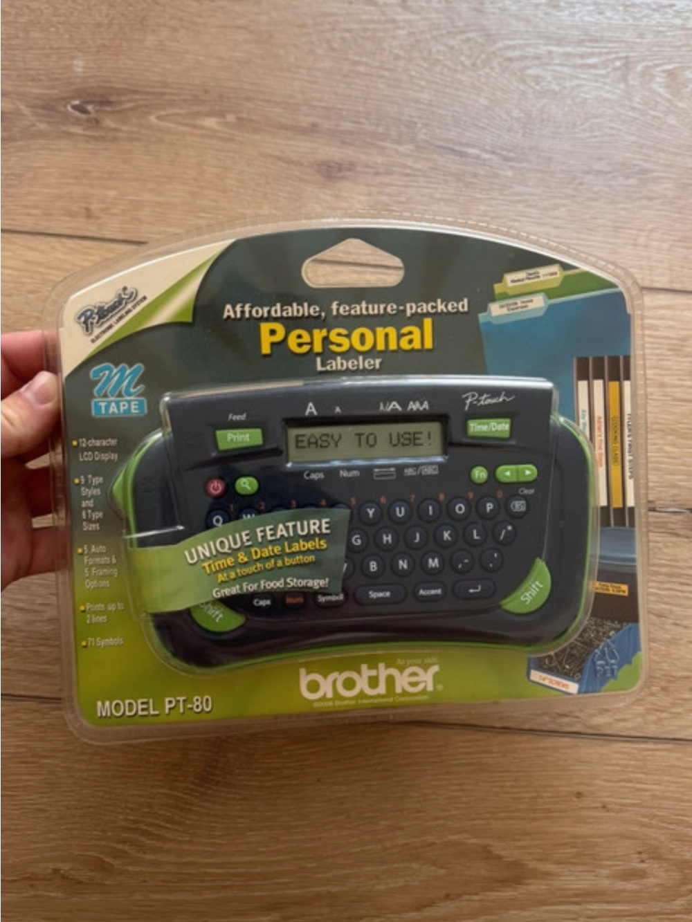 Brother PT-80 Personal Labeler - Black & Green New